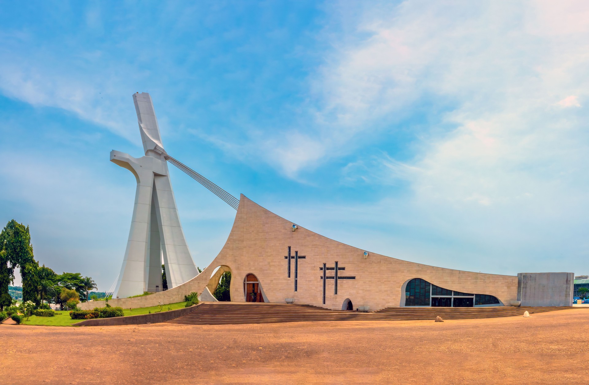 The monumental modernist CathÃ©drale Saint-Paul d,Abidjan (St. Paul's Cathedral), Abidjan, CÃ´te d'ivoire (Ivory Coast), West Africa