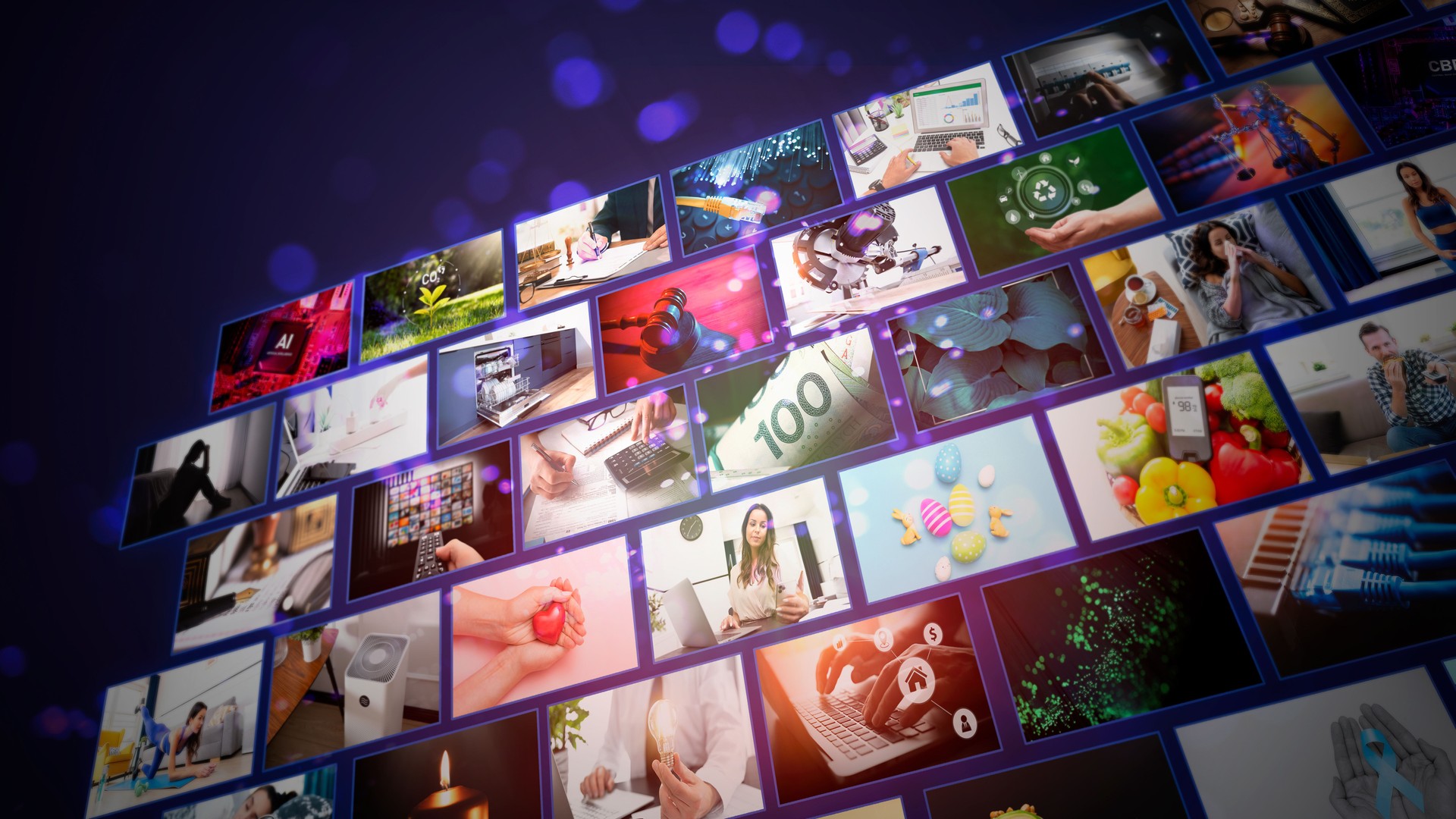 Media concept multiple television screens